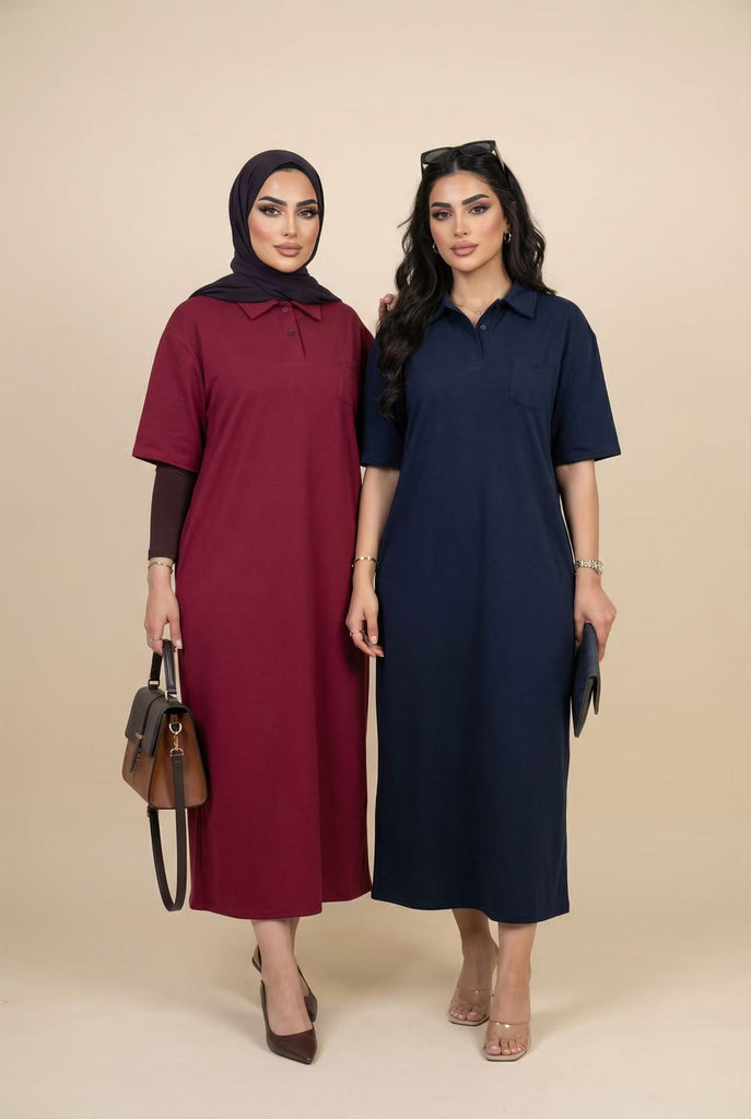 Belted Polo Neck Midi Dress (Multiple Colors Available)