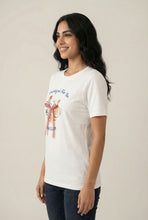 Load image into Gallery viewer, Whimsical Character Print &amp; Bow-Appliqué Short-Sleeve Tee (Multiple Color Options)