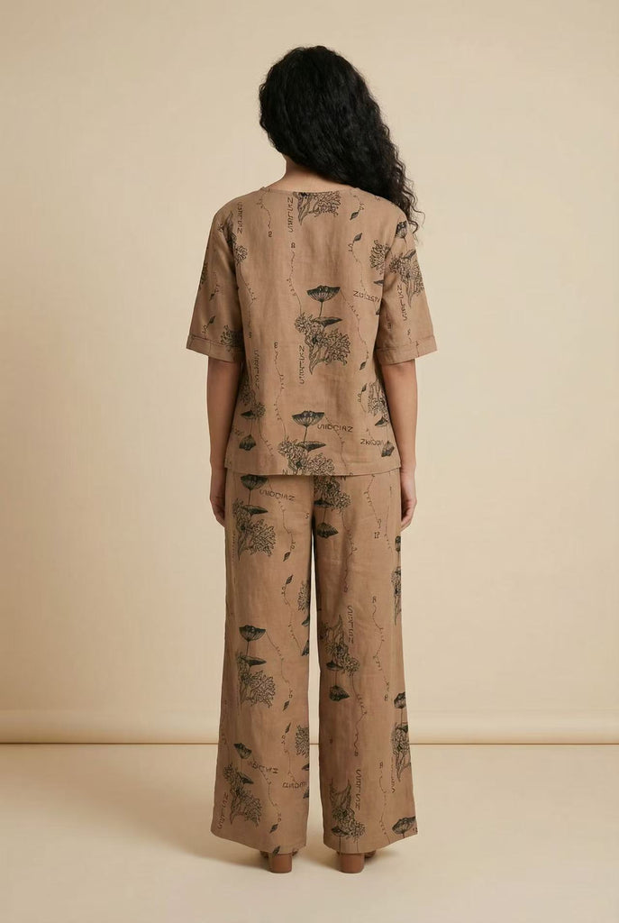 Botanical Print Linen-Blend Co-Ord Set (Multiple Pattern Options)
