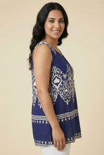 Load image into Gallery viewer, Sleeveless Border Print Tunic Top