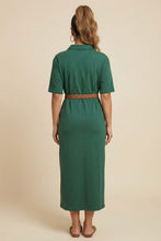 Load image into Gallery viewer, Belted Polo Neck Midi Dress (Multiple Colors Available)