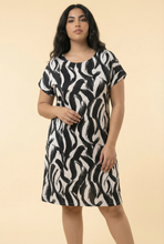 Load image into Gallery viewer, Brushstroke-Pattern Loose-Fit Midi Dress (2 Color Options)