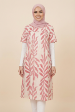 Load image into Gallery viewer, Modest Leaf-Print Tunic Dress (Multiple Color Options)