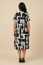 Load image into Gallery viewer, Abstract Geometry Loose-Fit Midi Dress (4 Color Variants)
