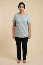 Load image into Gallery viewer, Striped Floral Embroidered Short-Sleeve Tee