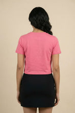 Load image into Gallery viewer, The Cute Crouching Rabbit Embroidered Cropped Tee (Multi-Color Options)