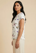 Load image into Gallery viewer, Watercolor Floral Print Cap-Sleeve Tee