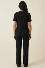 Load image into Gallery viewer, Ribbed Bow Rhinestone Short-Sleeve Tee (Multiple Color Options)