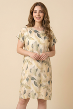 Load image into Gallery viewer, Watercolor Leaf-Print Loose-Fit Midi Dress (2 Color Variants)