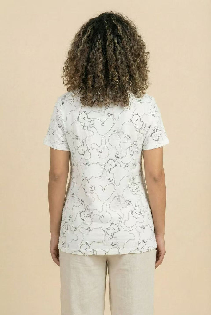 The Playful Bear & Bunny Allover Print Tee