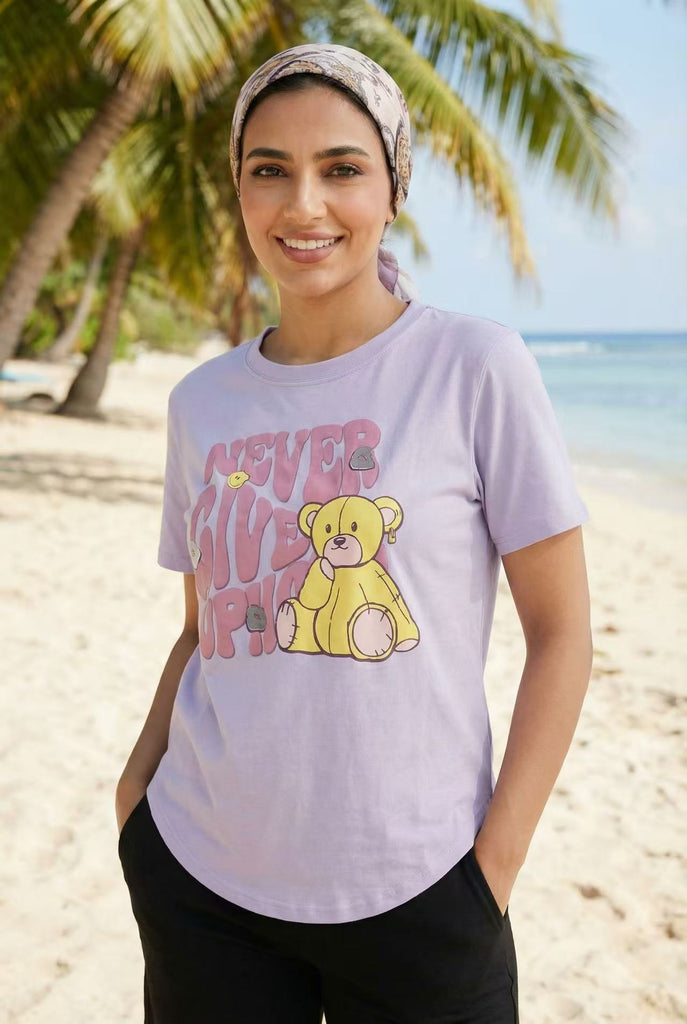 Curved Hem Cartoon Print Short-Sleeve Tee (Multiple Styles Available)