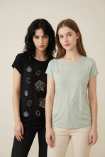 Load image into Gallery viewer, Crown &amp; Monogram Diamond-Embellished Tee (4 Color Options)