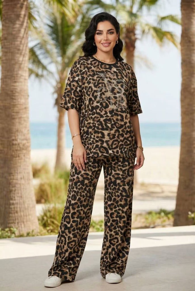 Leopard Print Modest Loungewear Set (Multiple Pattern Options)