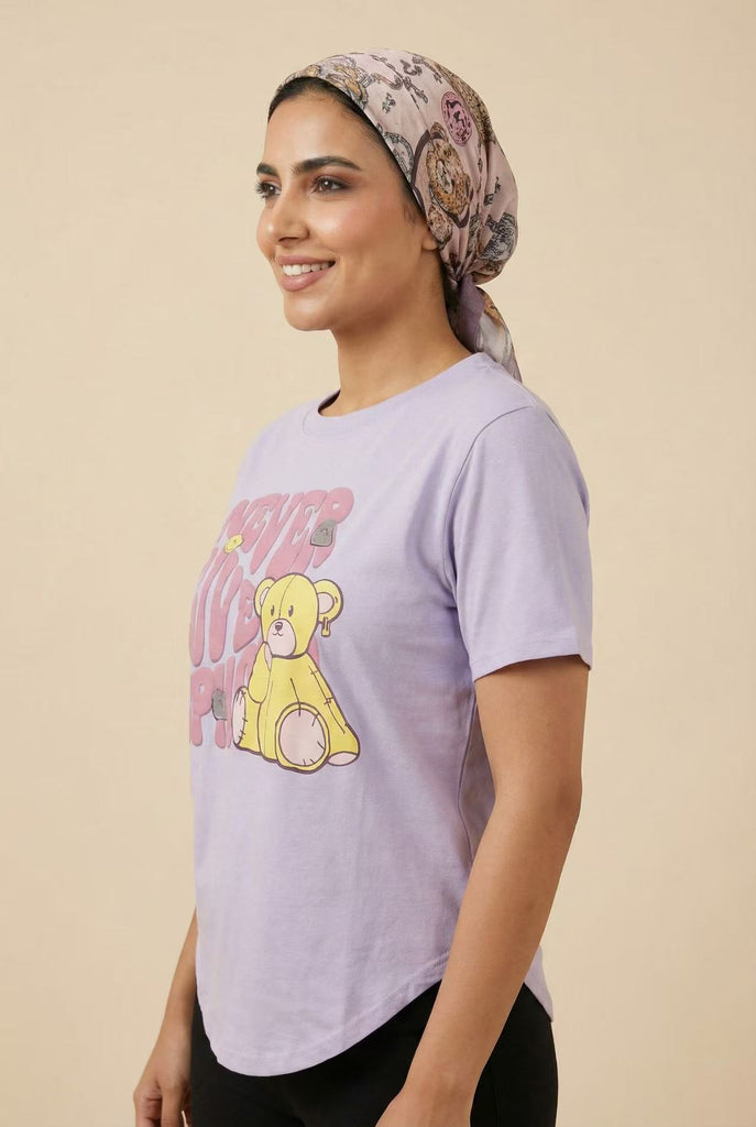 Curved Hem Cartoon Print Short-Sleeve Tee (Multiple Styles Available)