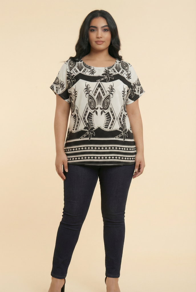 Bohemian Tribal-Print Tunic Blouse (4 Color Options)