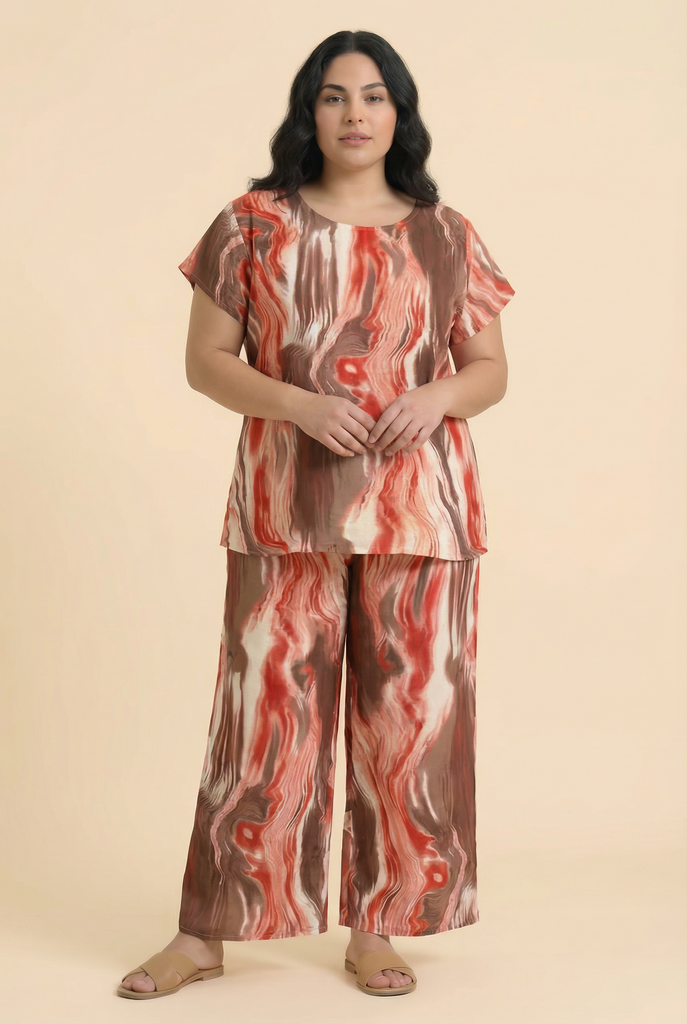 Marbled Tie-Dye Modest Loungewear Set (4 Color Options)