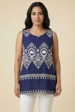 Load image into Gallery viewer, Sleeveless Border Print Tunic Top