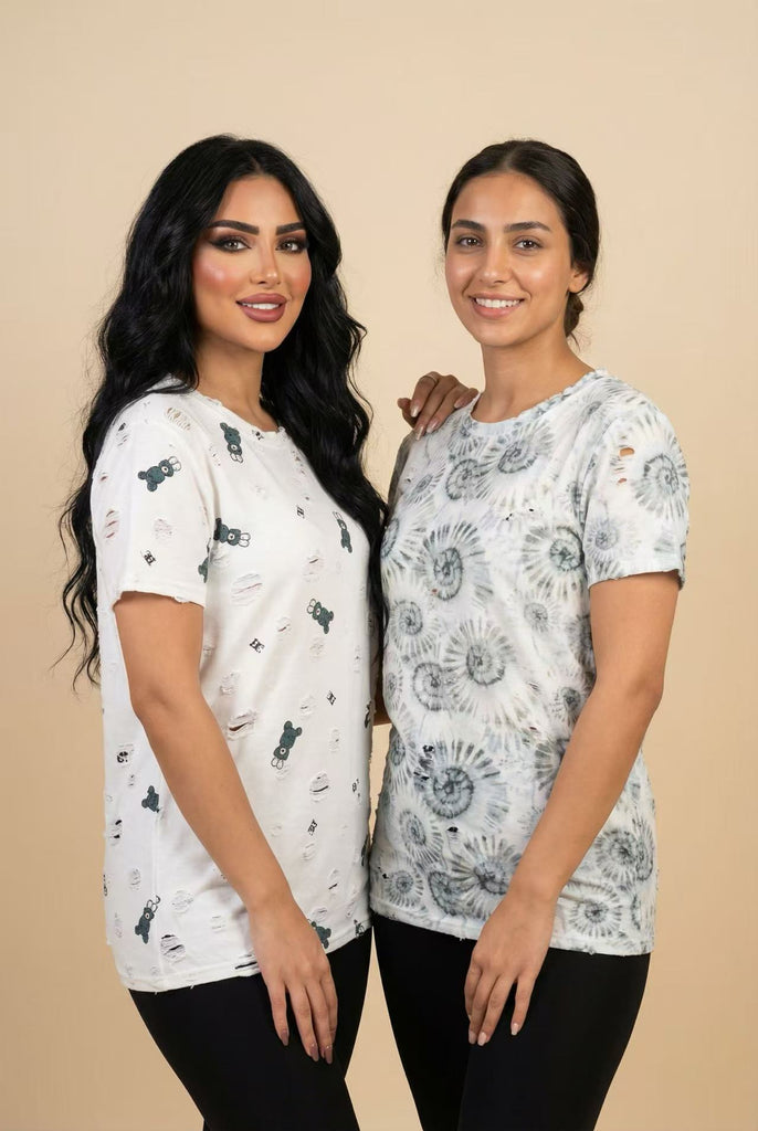 The Playful Bear & Bunny Allover Print Tee
