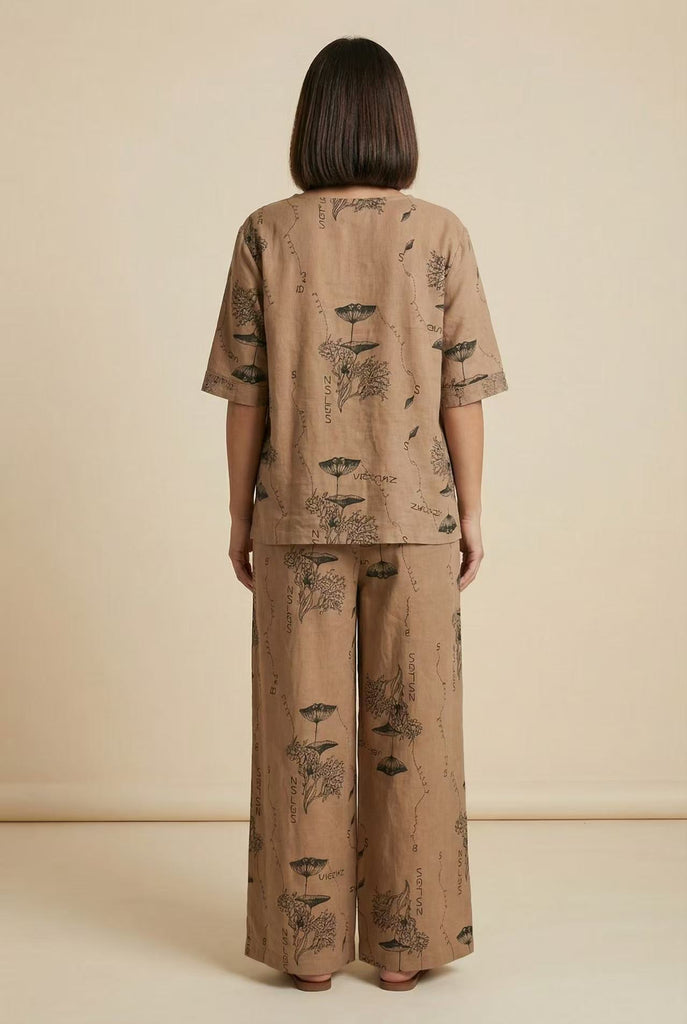 Botanical Print Linen-Blend Co-Ord Set (Multiple Pattern Options)