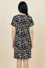 Load image into Gallery viewer, Short-Sleeve Abstract Print Shift Dress (Multiple Styles Available)