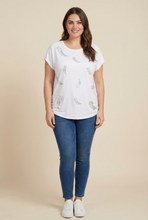 Load image into Gallery viewer, Sequin Feather Embellished Relaxed Tee (4 Color Options)