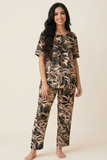 Tonal Tropical Leaf Modest Loungewear Set (3 Color Options)