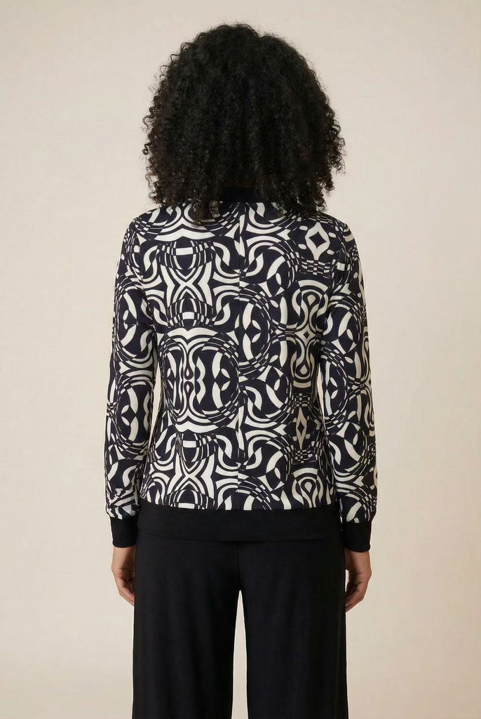 The Abstract Geometric Zip-Up Bomber Jacket