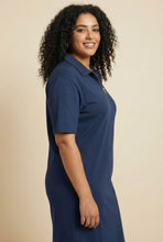 Load image into Gallery viewer, Half-Zip Polo Neck Midi Dress (Multiple Colors Available)