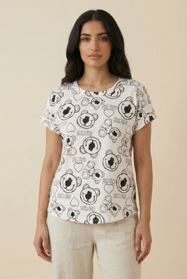 The Playful Sketch Teddy Bear All-Over Print Tee